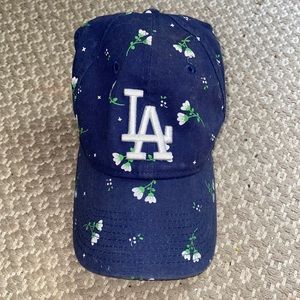 LA Dodgers blue floral baseball cap